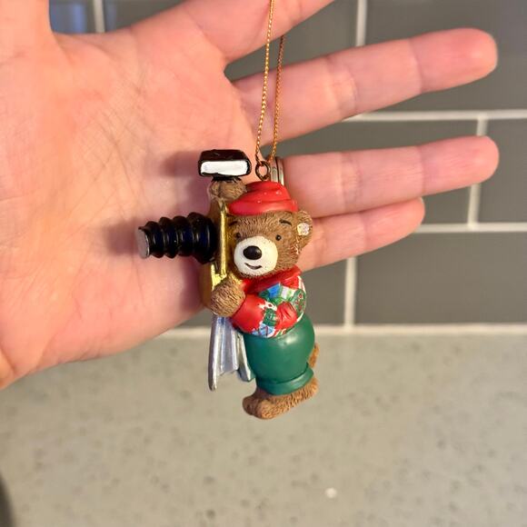 1990s Vintage 1994 Hallmark Photographer Teddy Bear Ornament Photography - Picture 1 of 4